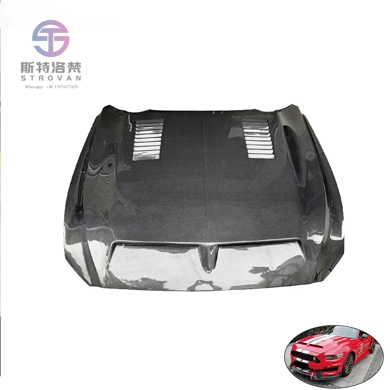 

Langyu 15-17 Детали для модификации автомобиля Крышка двигателя автомобиля из углеродного волокна для Mustang Ремонт капота двигателя типа Cevini