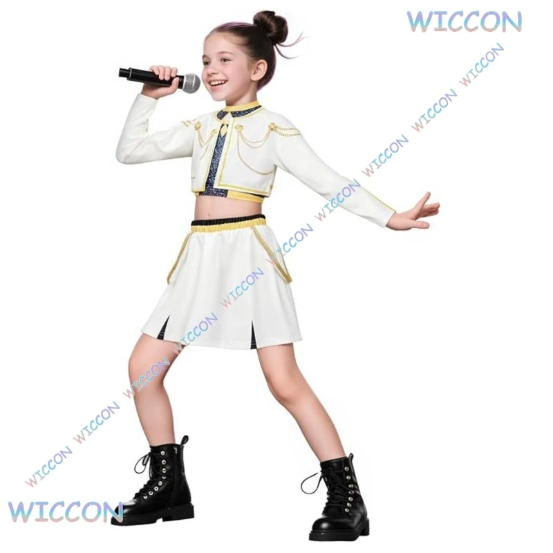 [أوهاكوس] ‌ ‌ ‌ أنيمي Kpop شيطان الاطفال هنتر تأثيري رومي زوي ميرا تأثيري بدلة كاملة الفتيات نمط الاطفال مرحلة الأداء الملابس قاعة