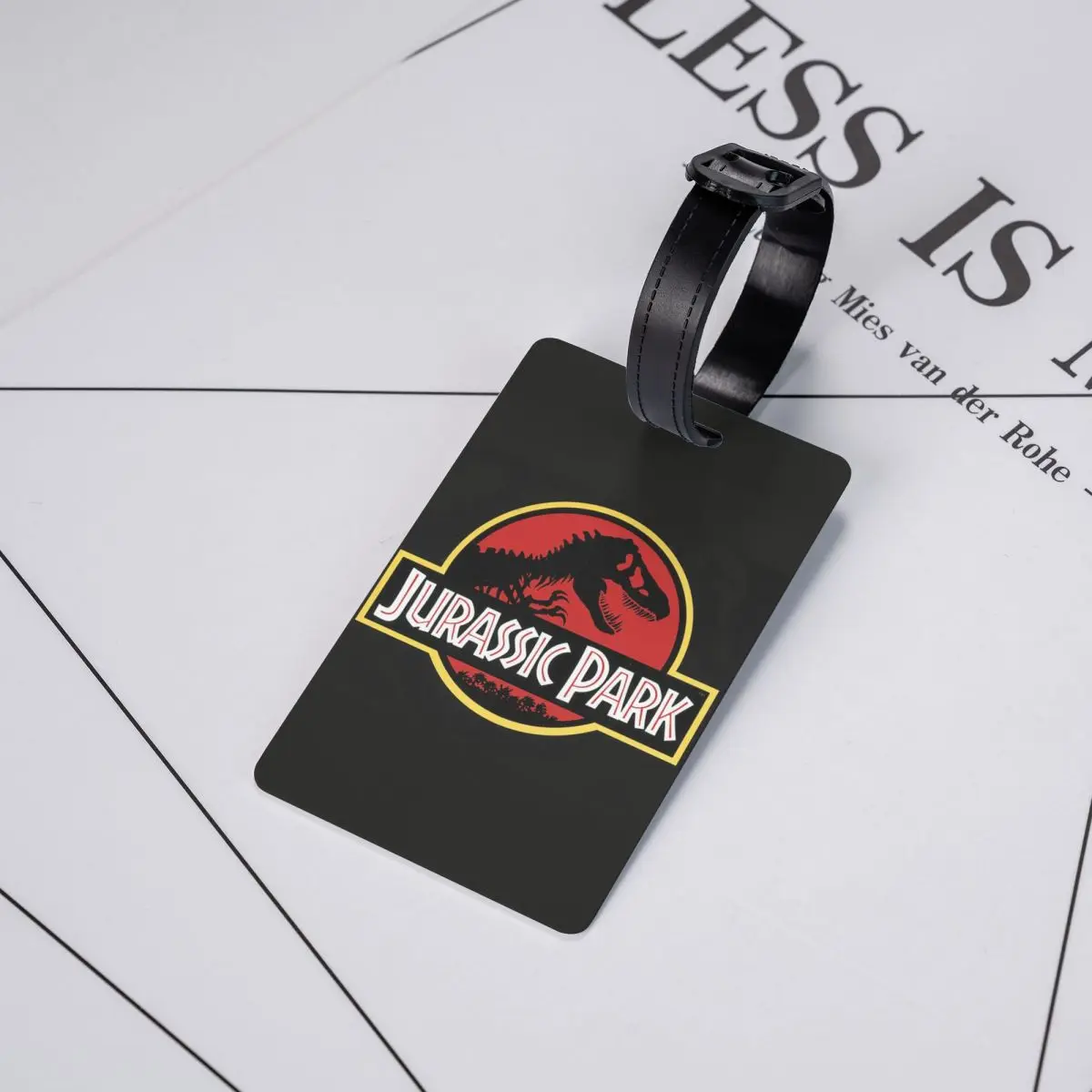 Custom Jurassic Park Luggage Tag With Name Card Sci Fi Dinosaur Privacy Cover ID Label for Travel Bag Suitcase