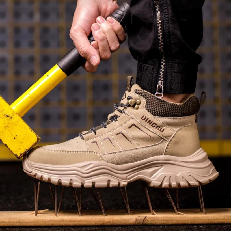 أحذية أمان رجالية أحذية عمل رجالية خفيفة الوزن مانعة للانزلاق مع حماية أحذية بمقدمة فولاذية مضادة للثقب 38-45 #4