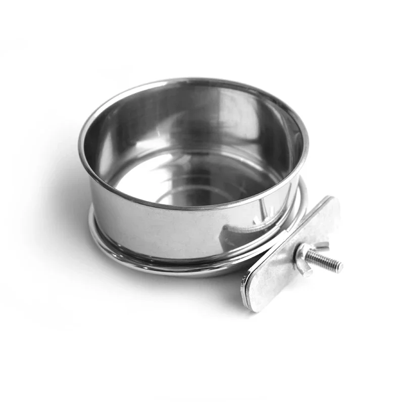 

Parrot bird stainless steel parrot bird food box water pot water basin water cup fod bowl fod trough foo basin (two sets)