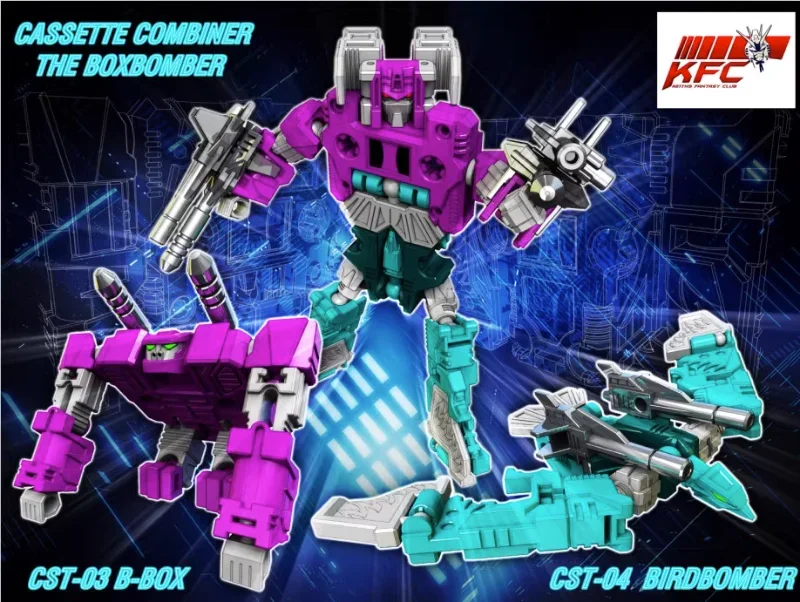 

KFC TOYS Transformation KFC CST-03 CST-04 Squawkbox CASSETTE COMBINER THE BOXBOMBER Action Figure Toys