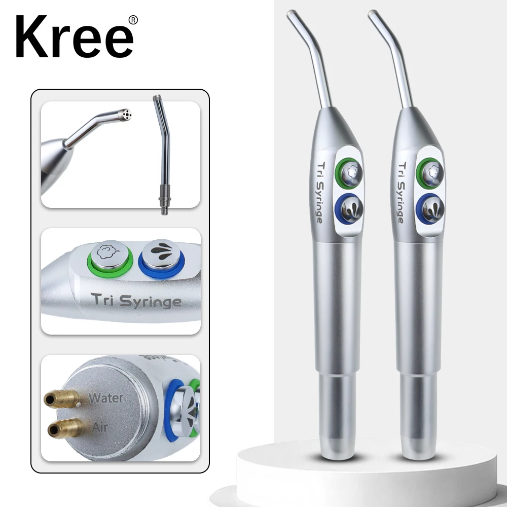 

Dental Tri Syringe 3 Way Air Water Syringe 5 Hole Triple Spray Handpiece Autoclave stainless steel Nozzles High quality
