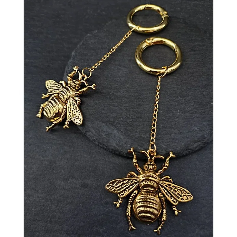 Gothic Punk Bumble Bee Insect Pendant Jewelry Earrings