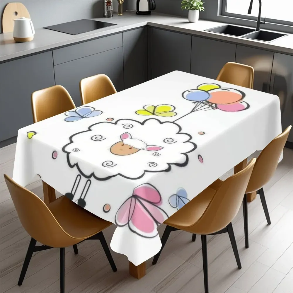 Rectangular tablecloth for Eid al-Adha, with a light and smooth texture,an excellent choice for spring and summer decorationsxzj