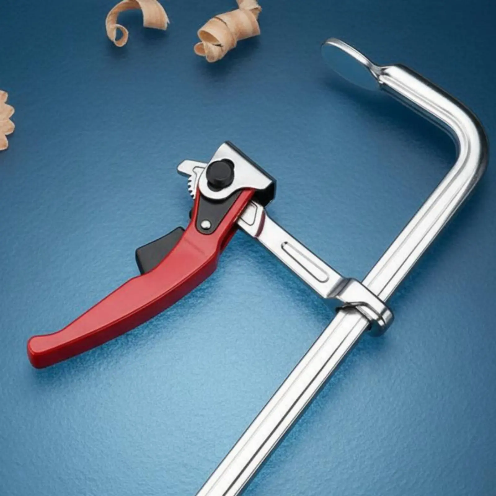 

2 Pieces Ratchet F Clamp Industrial Grade Woodworking Clamp Hand Tool Thickened Design Heavy Duty for Metalworkers, Workshop