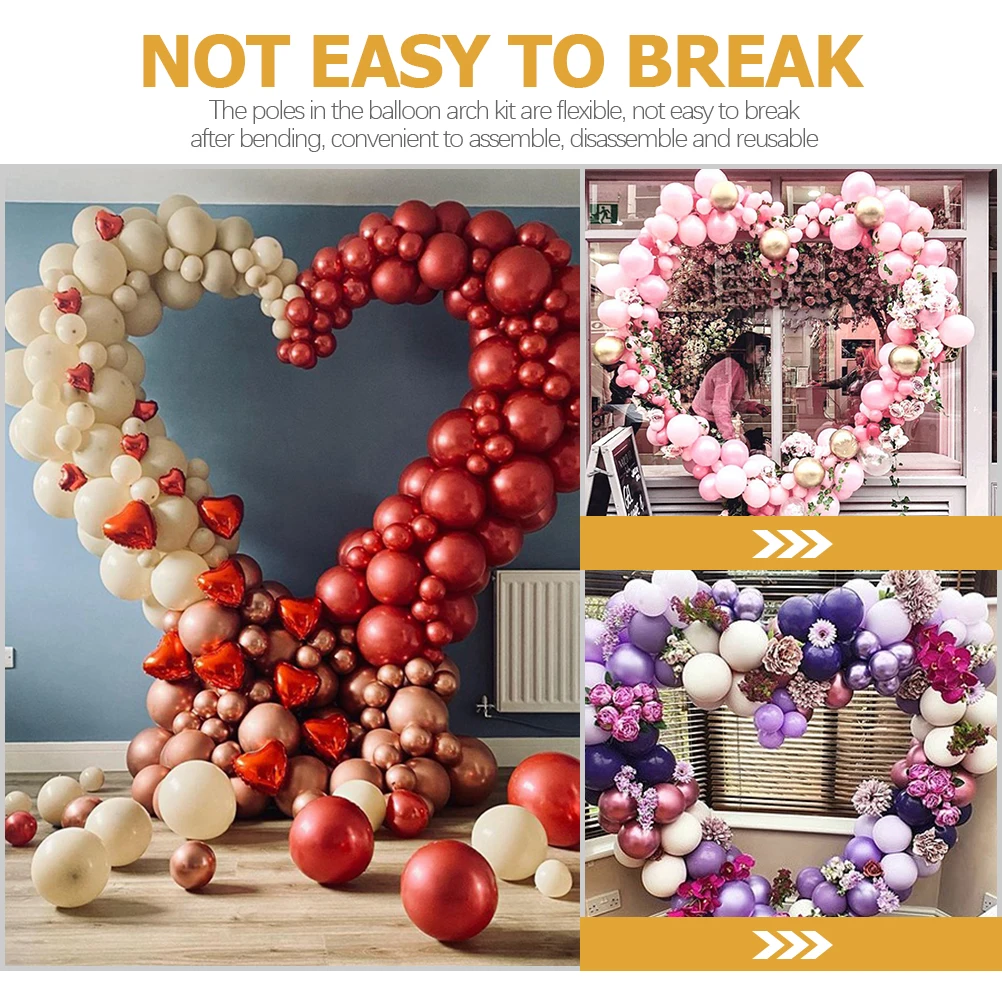

150cm Heart Arch Balloon Arch White Reusable DIY Garland Stand for Wedding Balloon Column Stand Party Decor