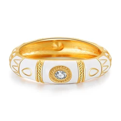New Arrived Fashion Cuff Bracelet for Women, Girl's Rhinestones and Enamel Bangle Bracelet Wedding Party Jewelry