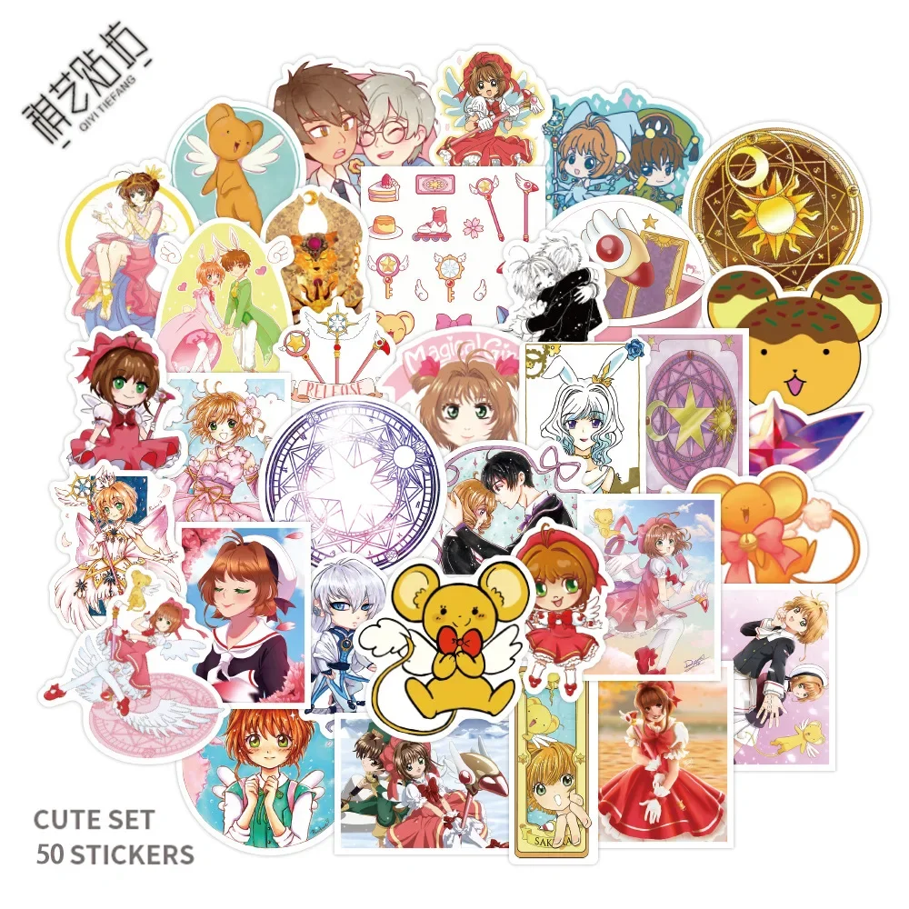 

50pcs Anime Card Captor Sakura Stickers Waterpoof Decals Laptop Luggage Phone Wall Car Cartoon Sticker Graffiti Kids Toys