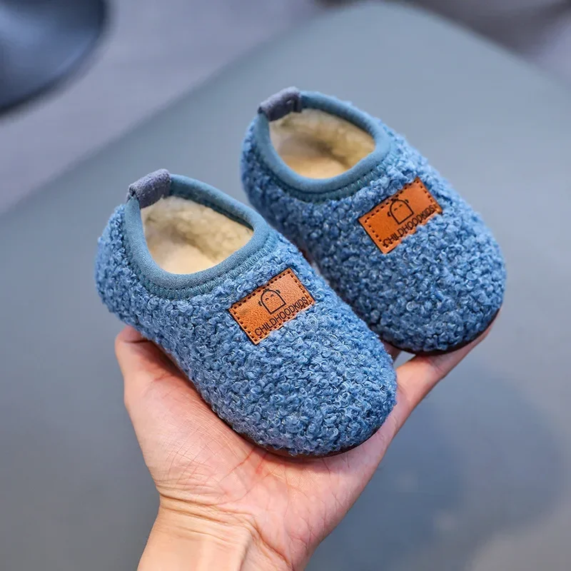 Gril Shoes Baby Cotton Shoe 2023Autumn Winter New Comfortable Warm Kid Shoe Plus Home Unisex Woolen Cotton Shoe Cute Home Shoes