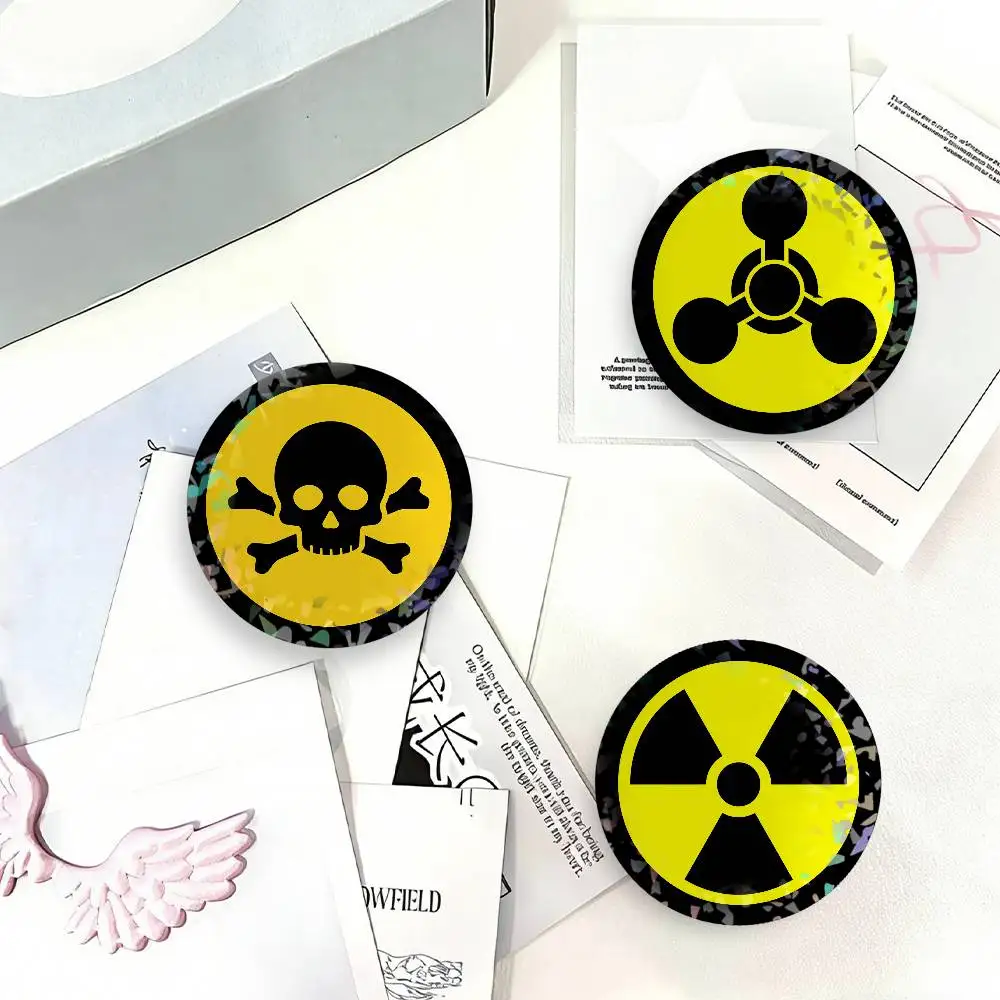 Radioactive Radiation Danger Sign Laser Badge Clothes Backpacks Hats Accessories Gifts For Children Friends Fans Collectibles
