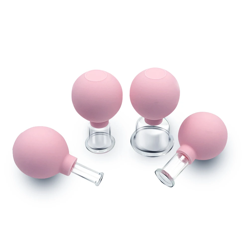 Gumowe bańki do masażu ciała z szklanymi przyssawkami próżniowymi, antycellulitowy masażer do twarzy i ciała - narzędzie do pielęgnacji skóry.