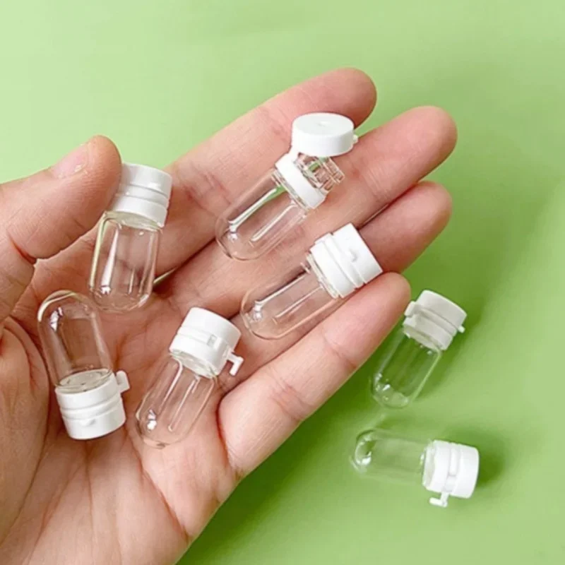 5/10/20Pcs 1.5/5ml Tear Off Mini Glass Bottles for Makeup Remover Essential Oil Essence Skin Care Portable Travel Kit Sample Jar