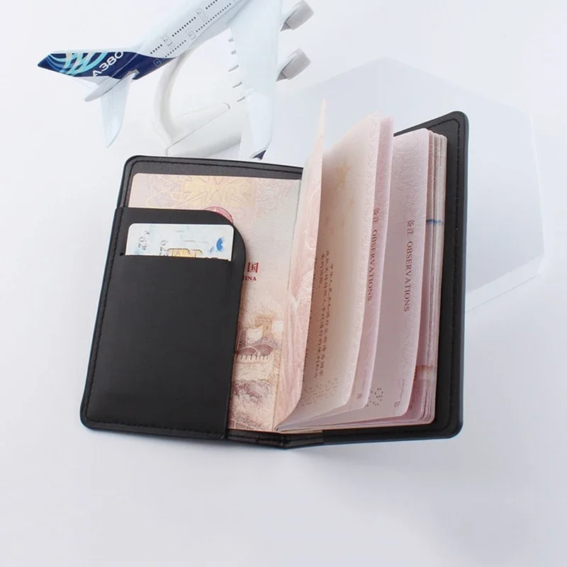 New Base Lover Couple Passport Cover for Card Documents Hot Stamping Simple Plane Women Men Travel Passport Holder Wallet Bags