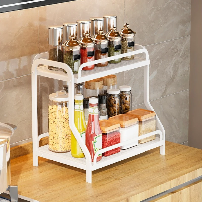 

Stable Kitchen Seasoning Shelf Seasoning Spice Jar Storage Box Multifunctional Countertop Oil Salt Sauce Vinegar Storage Rack