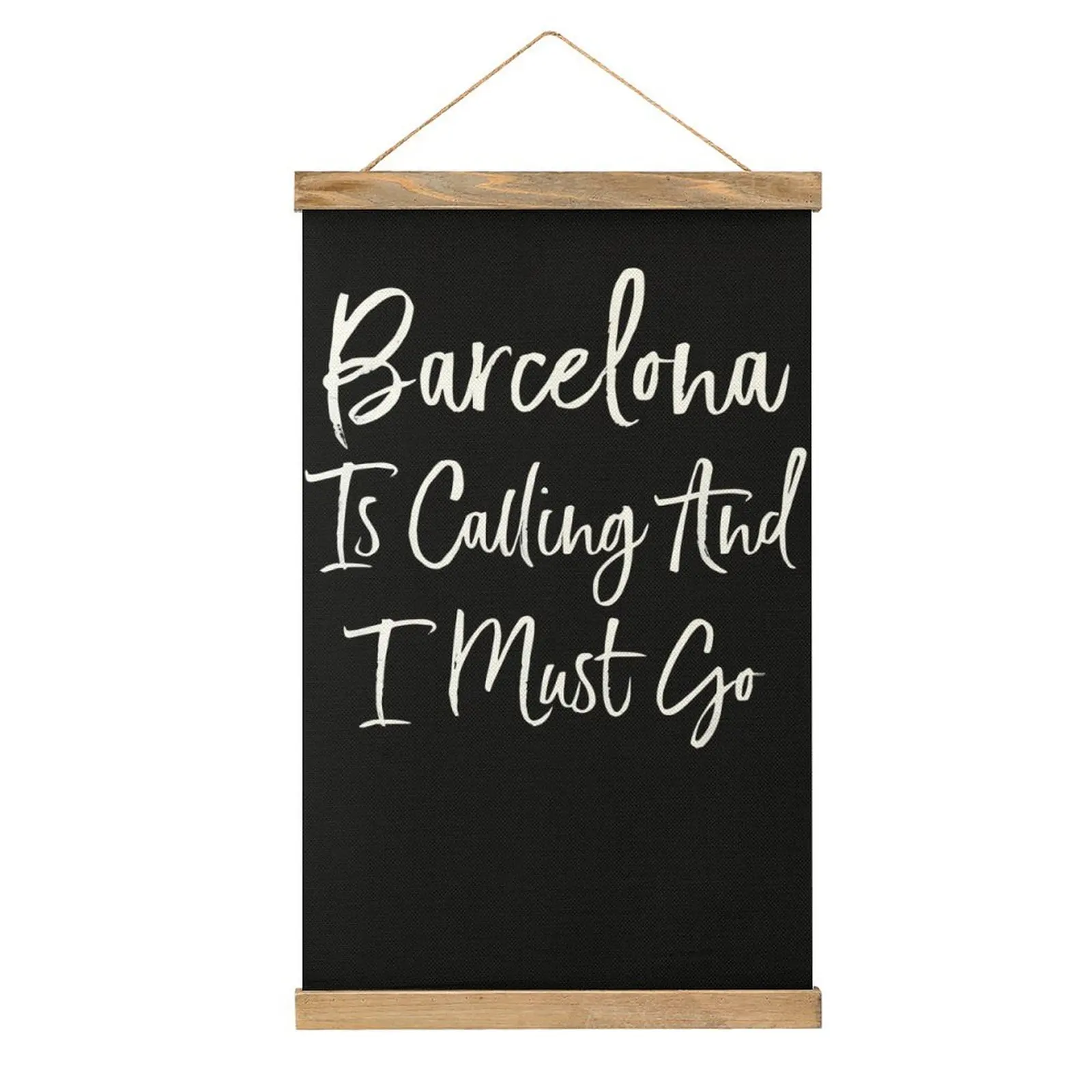 Barcelona clásico llamando cita de viaje pintura colgante de lino imagen colgante Humor gráfico sala de estar Dibujar estilo decorar