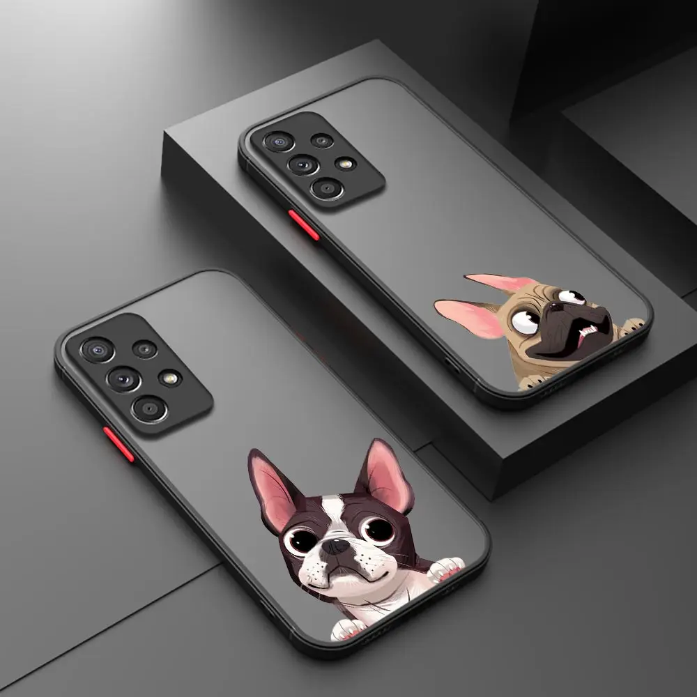 Pug cão buldogue francês dachshund caso para samsung galaxy a56 5g a55 a54 a36 a26 a53 a52 a34 a14 a06 a16 a21s a25 a32 capa de telefone