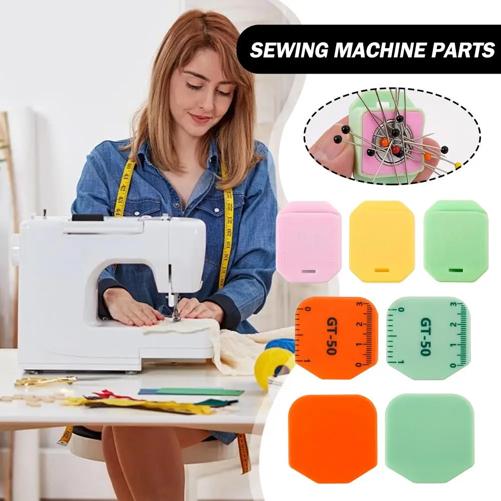 Anti-Slip Grip Sewing Magnetic Seam Guide Anti-Curling Locking Sewing Ruler DIY Crafts With Scale Magnetic Seam Guide