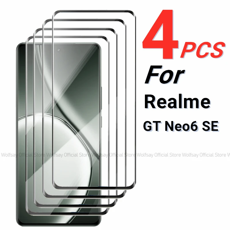 

2/4PCS 3D Curved Edge Glass For Realme GT Neo6 SE Glass Realme GT Neo6 SE Screen Protector Tempered Glass Phone Glass Protector