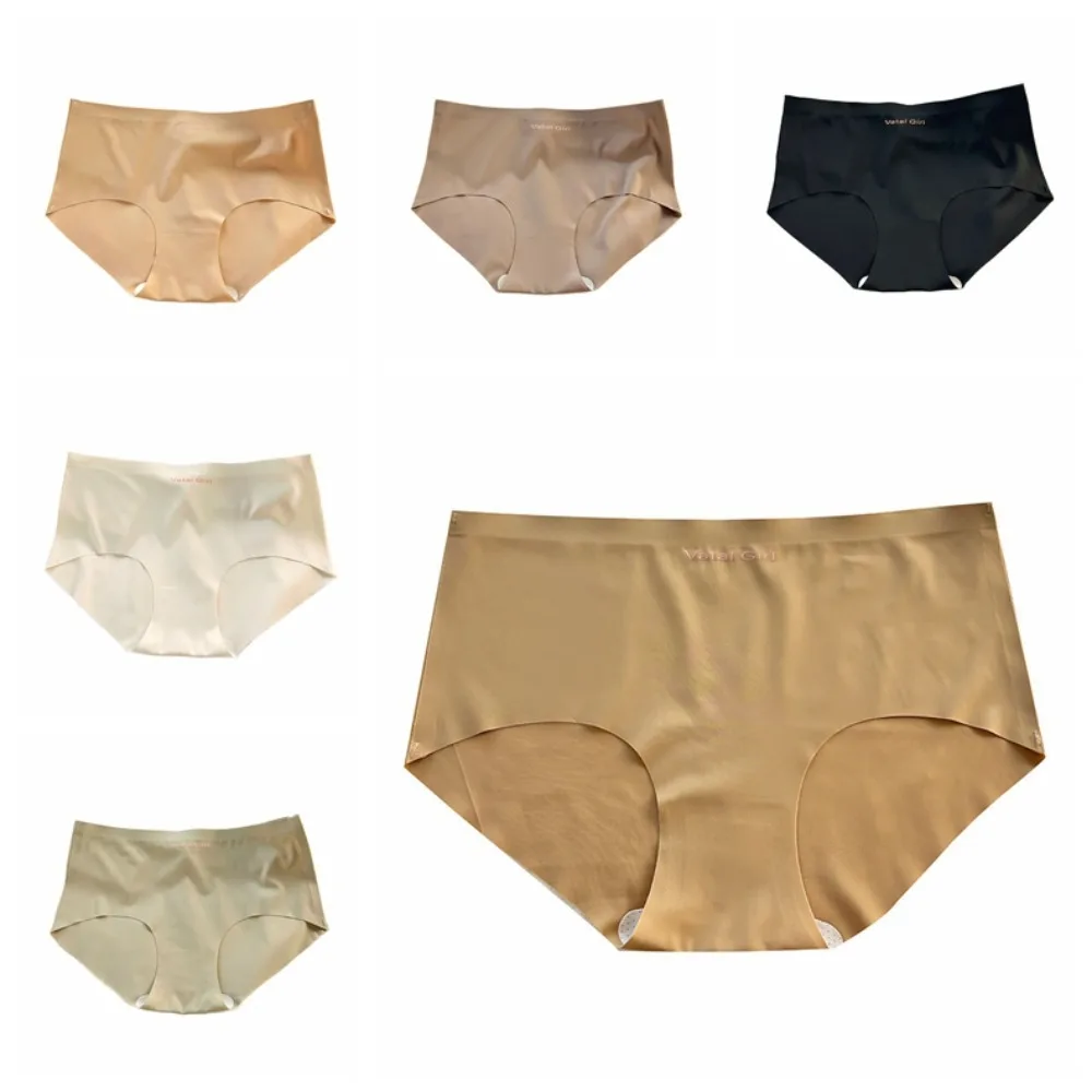 Bragas de seda de hielo con letras dulces, bragas finas sin costuras con entrepierna de algodón, lencería, ropa interior para regalos de mujer