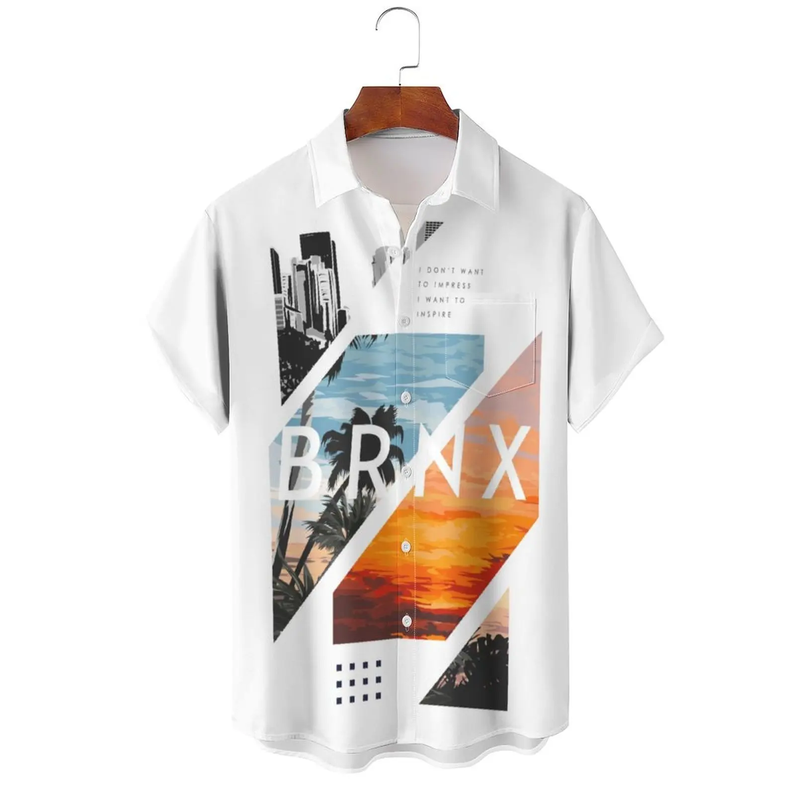 Summer Men's Shirt 3d Landscape Print Short Sleeve Shirt Daily Casual Tee Loose Oversized Harajuku T-Shirt For Men 2024 Tops