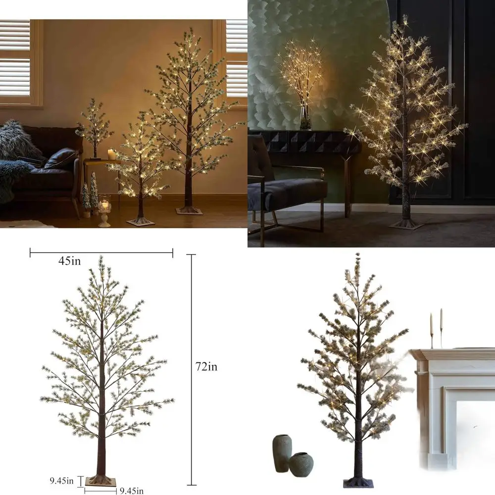 

6 футов теплый белый светодиодный светильник из искусственной норвежской сосны, 126 ламп для внутреннего и наружного рождественского домашнего декора