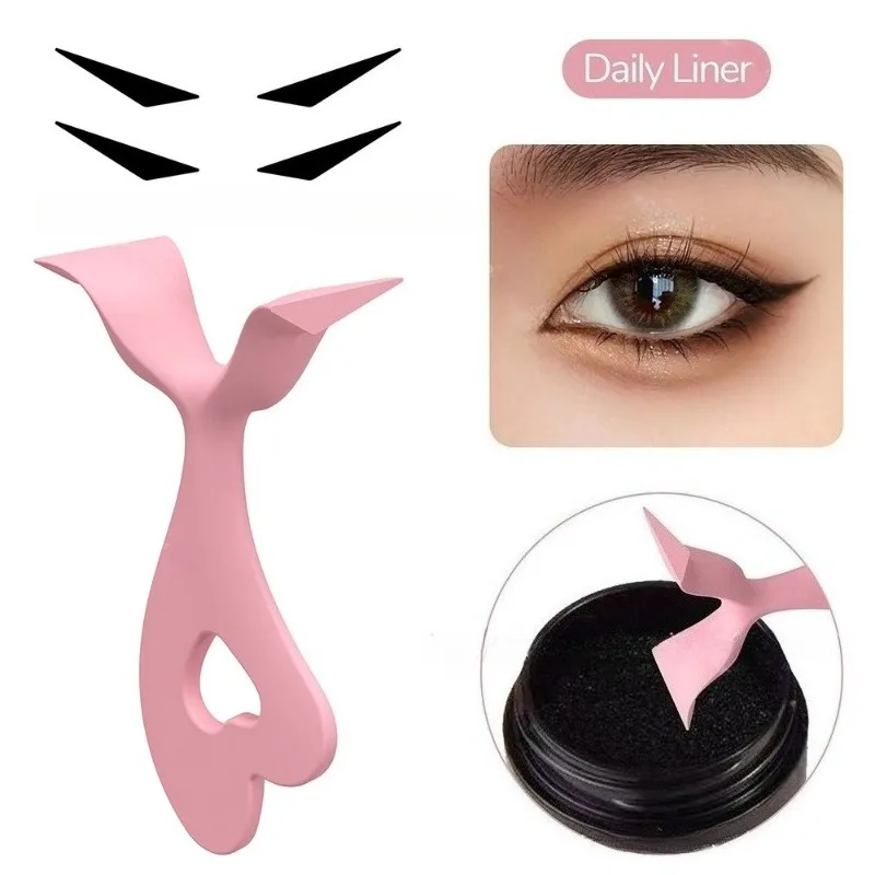 4pcs Multifunctional Silicone Eyeliner Stencil Set Tools for Perfect Eyeliner, Eyelashes & Brows, Beauty Aid for All Skin Types
