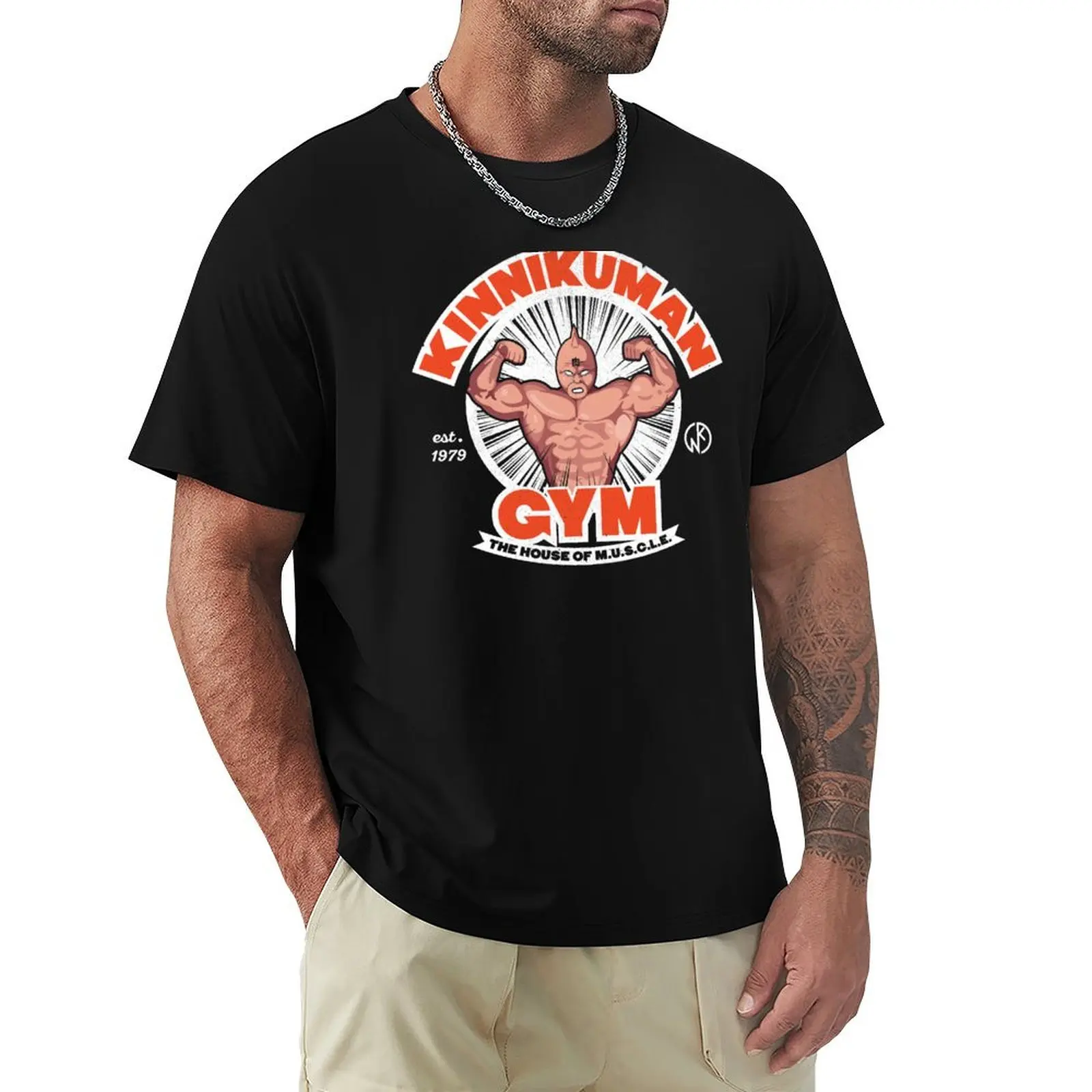 Kinnikuman Gym T-Shirt Basic Crew Neck Short Sleeve Top