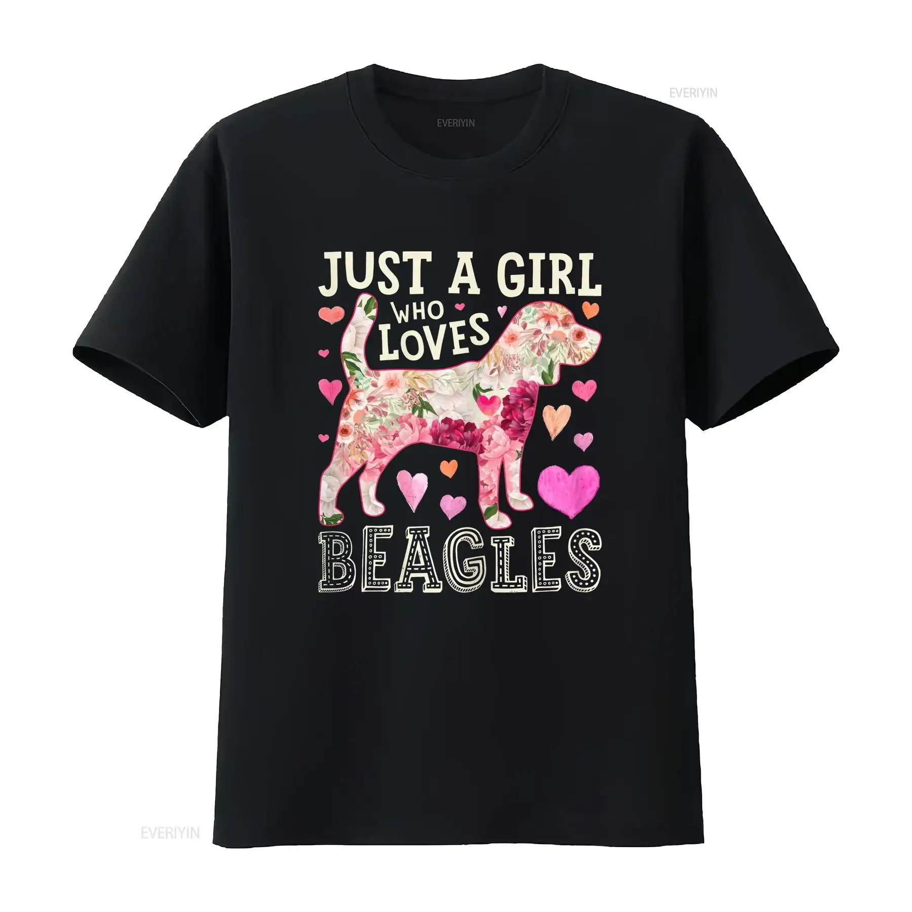 Beagle Just A Girl Who Loves Beagles Dog Flower Women Floral T Shirt vintage Washed Slightly Stylish Versatile homme Breathable