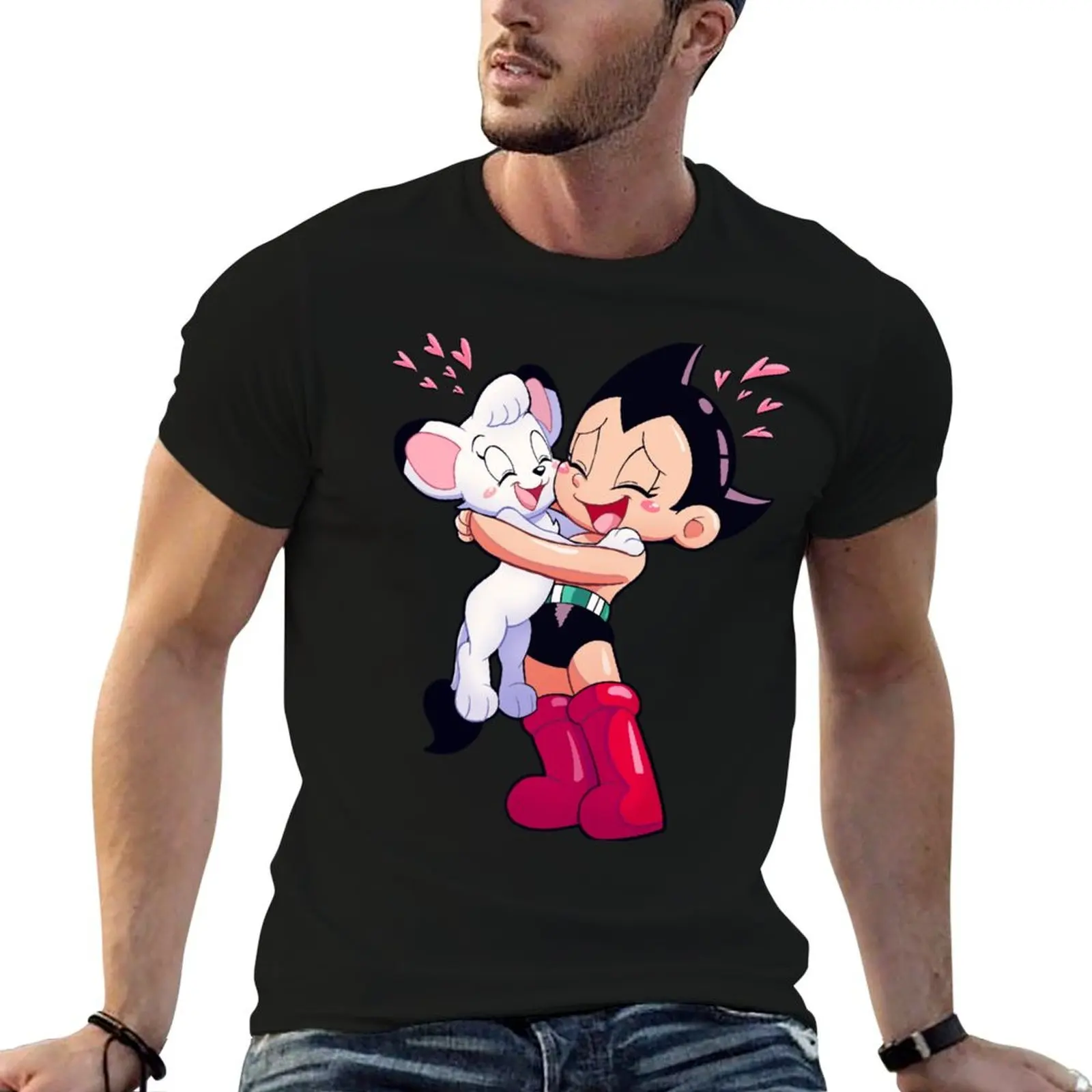 Astro Boy y Kimba el León Blanco (Camiseta informal básica de manga corta)
