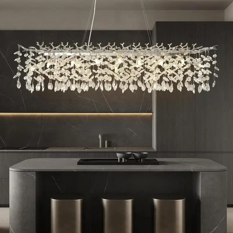 Modern Chrome Crystal Ceiling Chandelier Lighting For Dining Living Room Bedroom Kitchen Round Branch Luxury Crystal Chandeliers