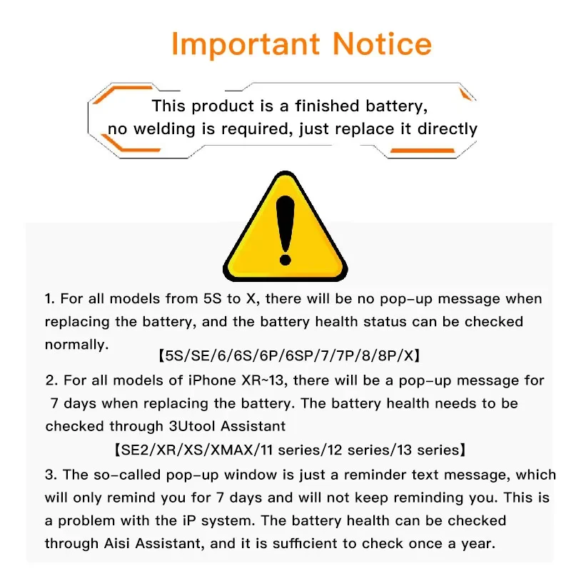 G+OCA Pro High Capacity Phone Battery For iPhone 6G 6s 6p 6sp 7 7p 8 Plus X Xr Xs Max 11 12 13 Pro 14 Raw material battery