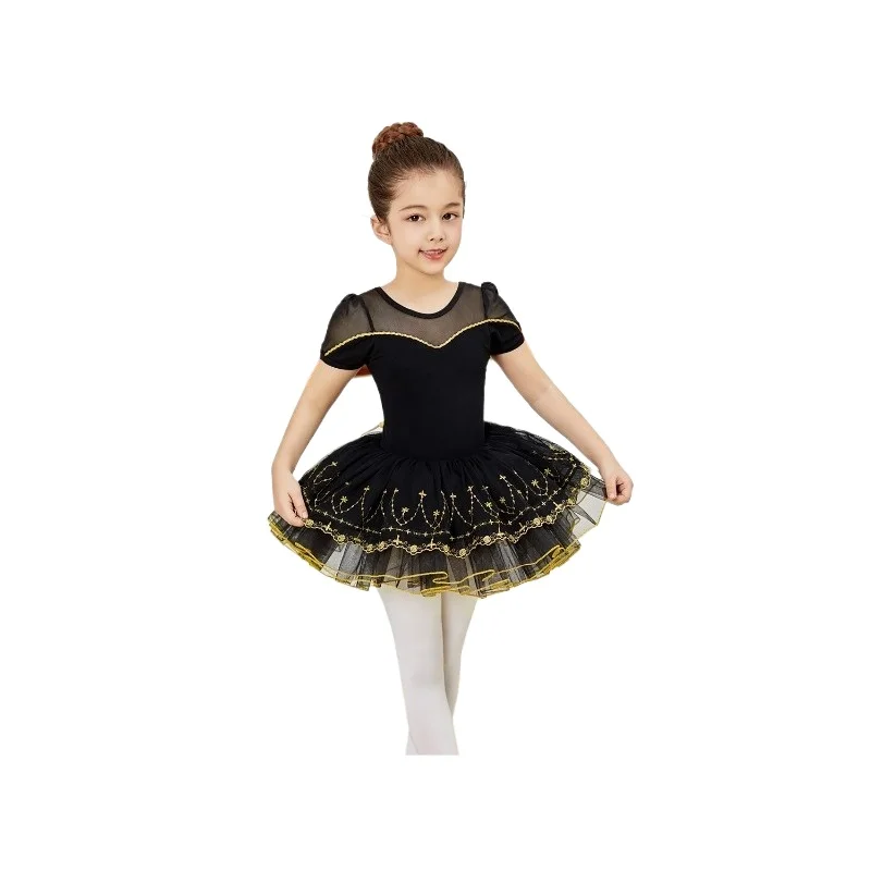 

Leotardos de ballet para niñasChildren Ballet Leotard Cotton Dance Dress Gold Embroidery Performance Outfit falda ballet