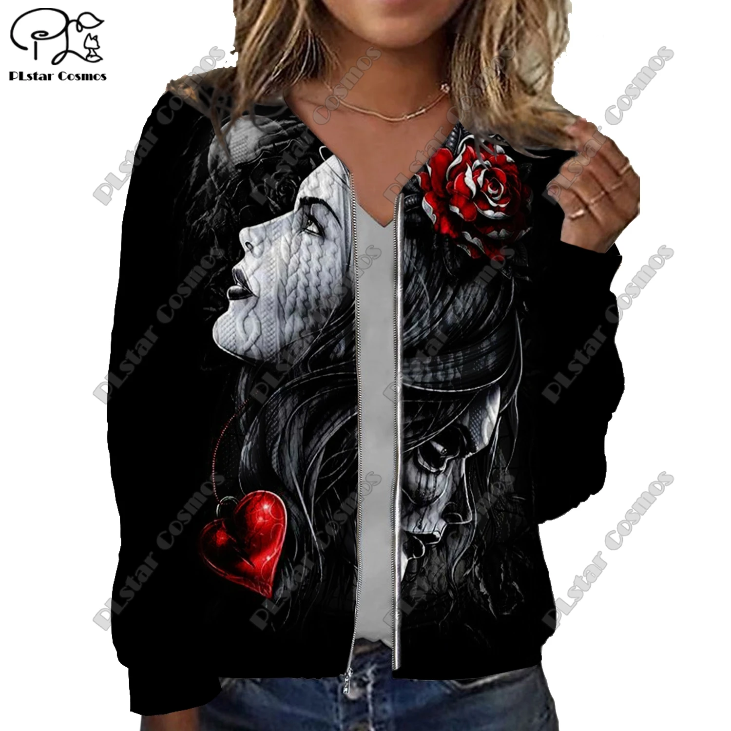 

New 3D Halloween Series Skull Jesus Owl Crow Pattern Print Women's Jacket Threaded Texture Casual Authentic Short Jacket WD-1