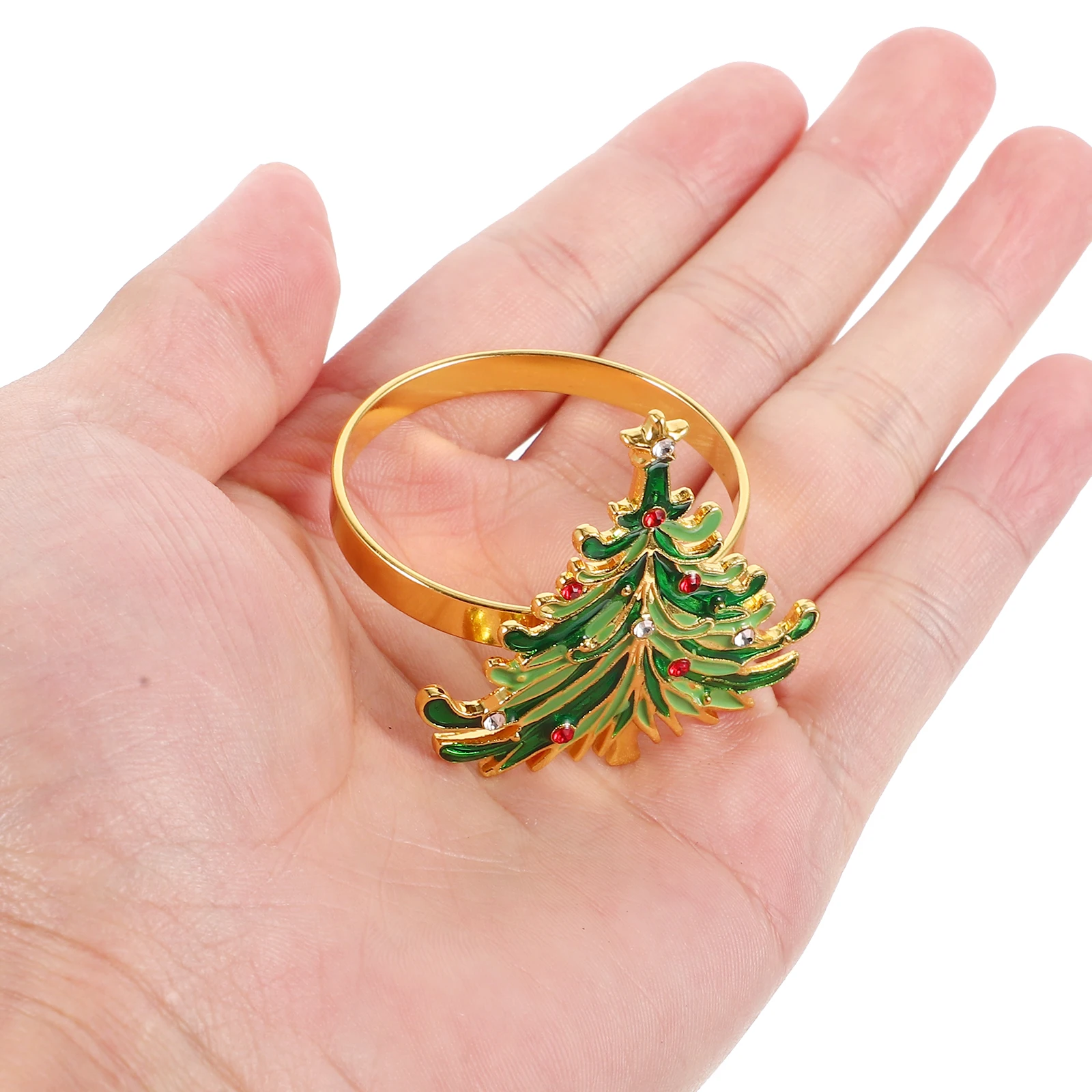 

6pcs Napkin Ring Metal Christmas Table Setting Decorative Fine Long Service Life Sturdy Lightweight Home Office Hotel