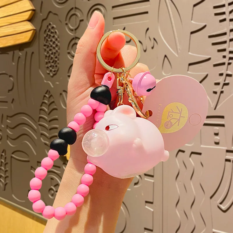 

Creative Cartoon Cute Chubby Animal Squeeze Spit Bubble Toy Keychain Pendant Kids Stress Relief Toys Pinch Music Fidget Toy