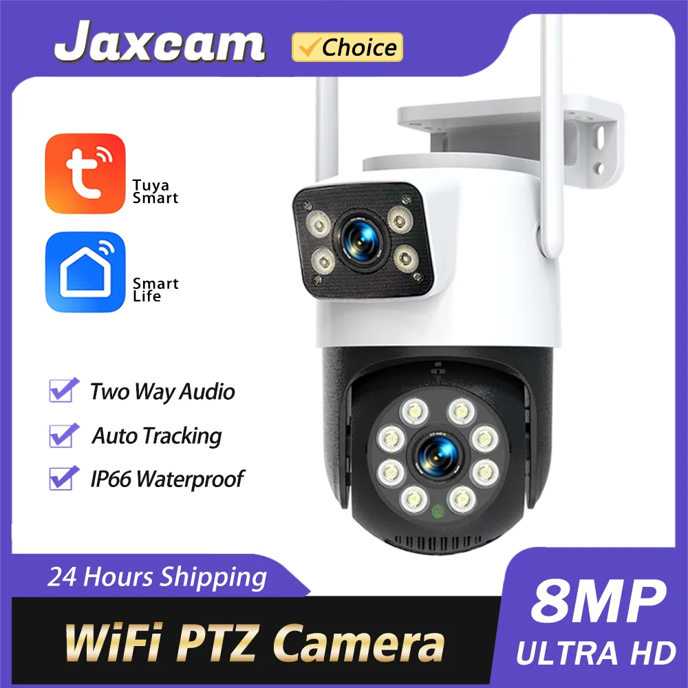 

Tuya PTZ Wifi Camera 4K 8MP Dual Lens Outdoor Waterproof Wireless Surveillance Ai Human Detection Security Protection CCTV Camer