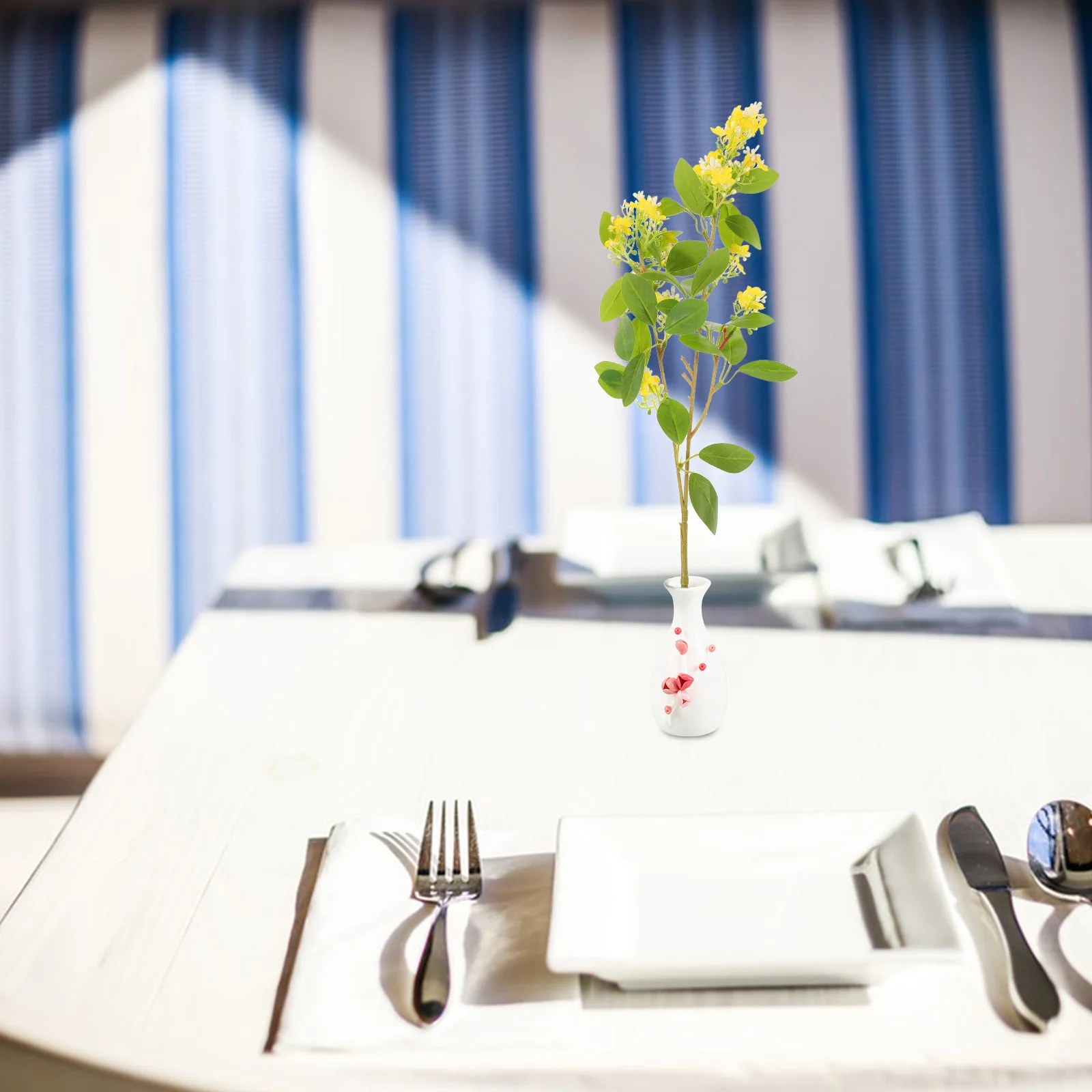 

Realistic Faux Osmanthus Branches Artificial Flower Stems Yellow Lifelike for Indoor Outdoor Home Decor Vase Filler Office