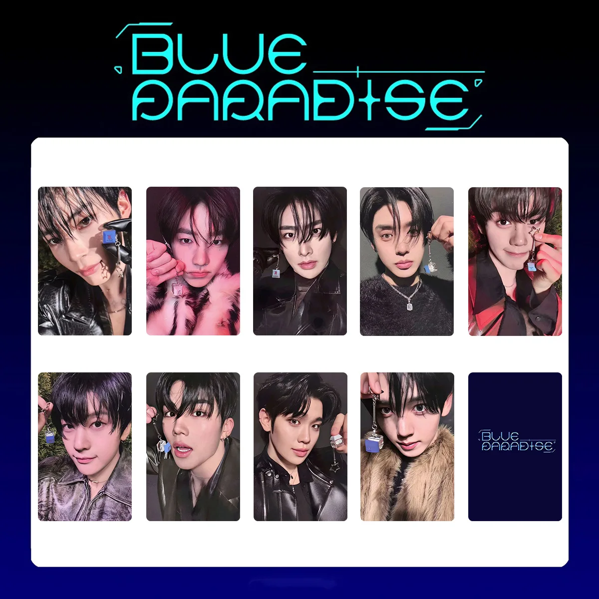 KPOP Zerobaseone アルバムフォトカード 9 ピース/セットブルー