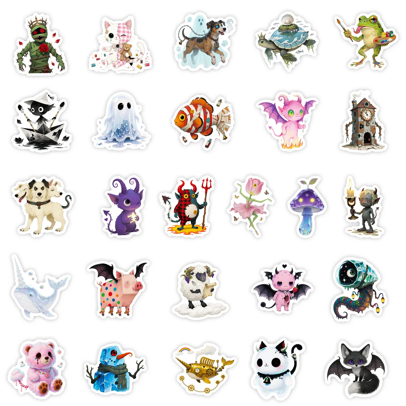 56 pçs absurd conto de fadas adesivos dos desenhos animados criatividade engraçado graffiti decoração diy notebook mala guitarra geladeira decalques