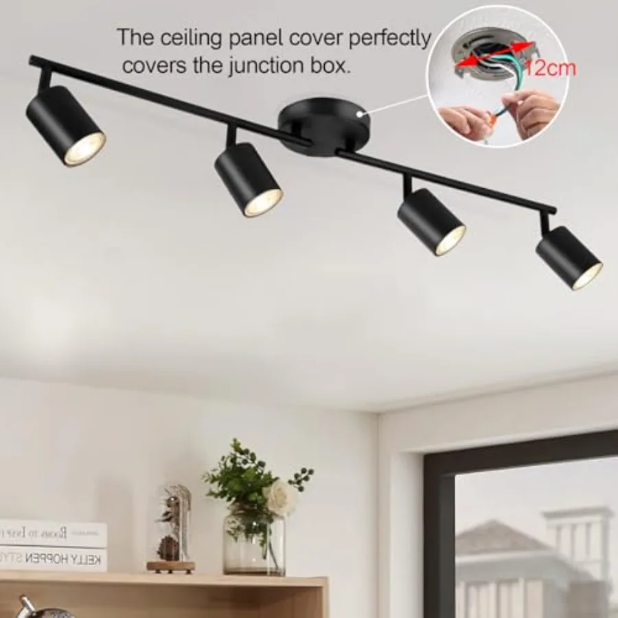 Plug in Track Lighting Kit, 80cm LED 4 Light Kitchen Track Lighting, Corded Wall Light with 16.4ft Cord, Way Ceiling Spot Light view 6