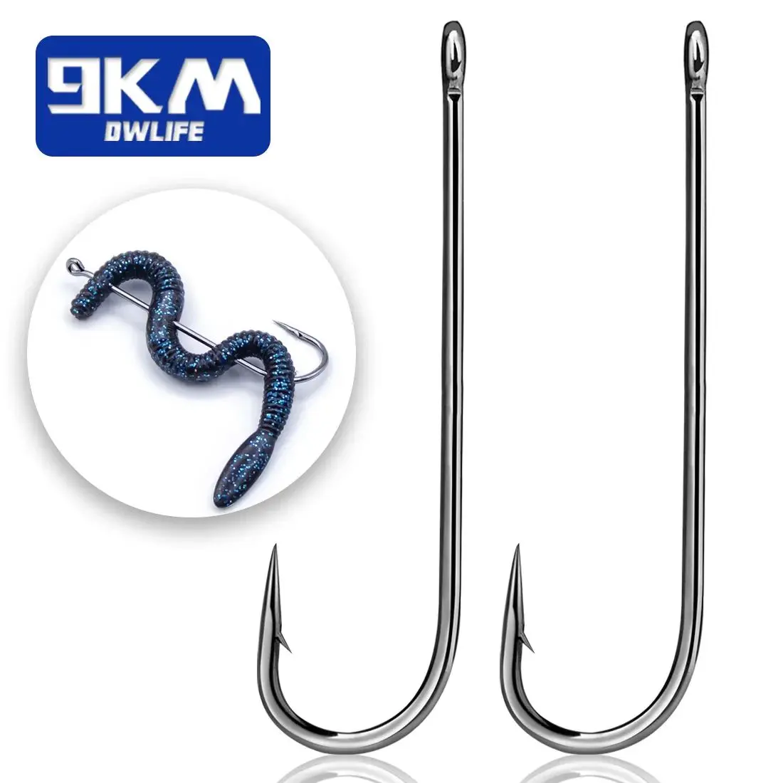 Fishing Hooks Long Shank Hooks Barbed Sea Aberdeen Hooks High Carbon Steel Carp Fishing Jig Worm Hook Freshwater Fishing Tackle