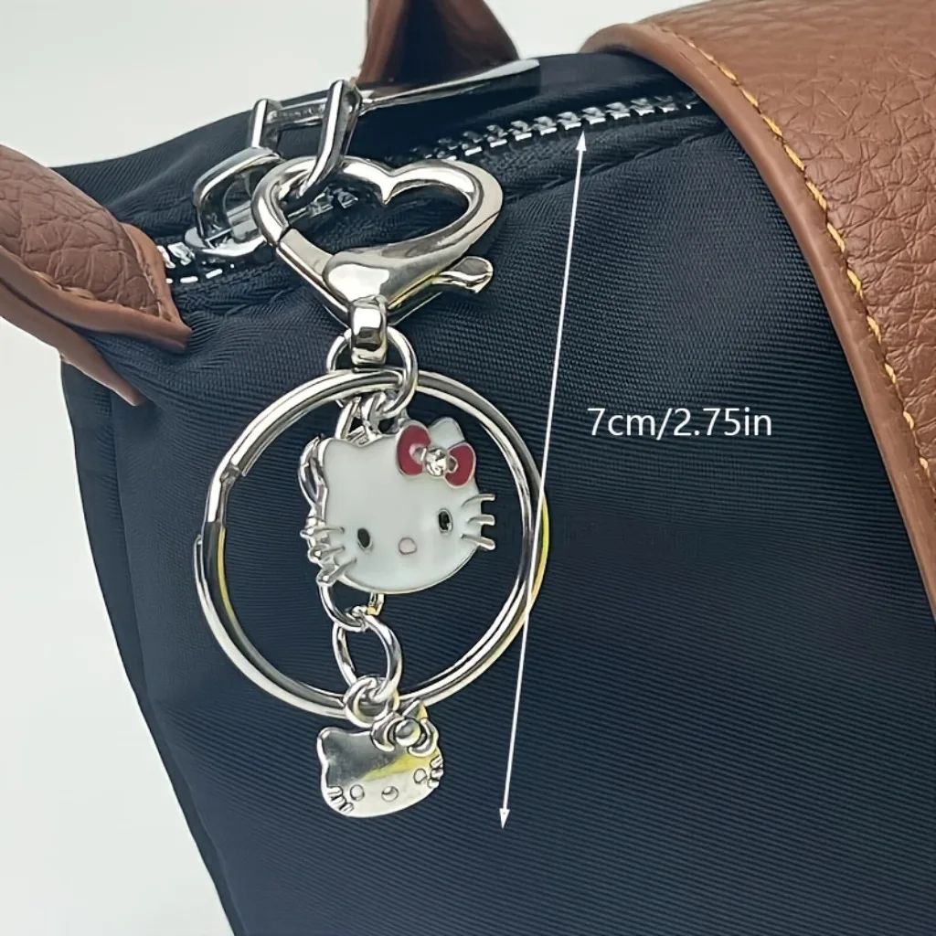 Porte-clés en forme de cœur de chat Hello Kitty Y2K, figurines de dessin animé, mignon sac KT, pendentif de voiture, meilleur cadeau pour enfants, nouvelle collection 2026
