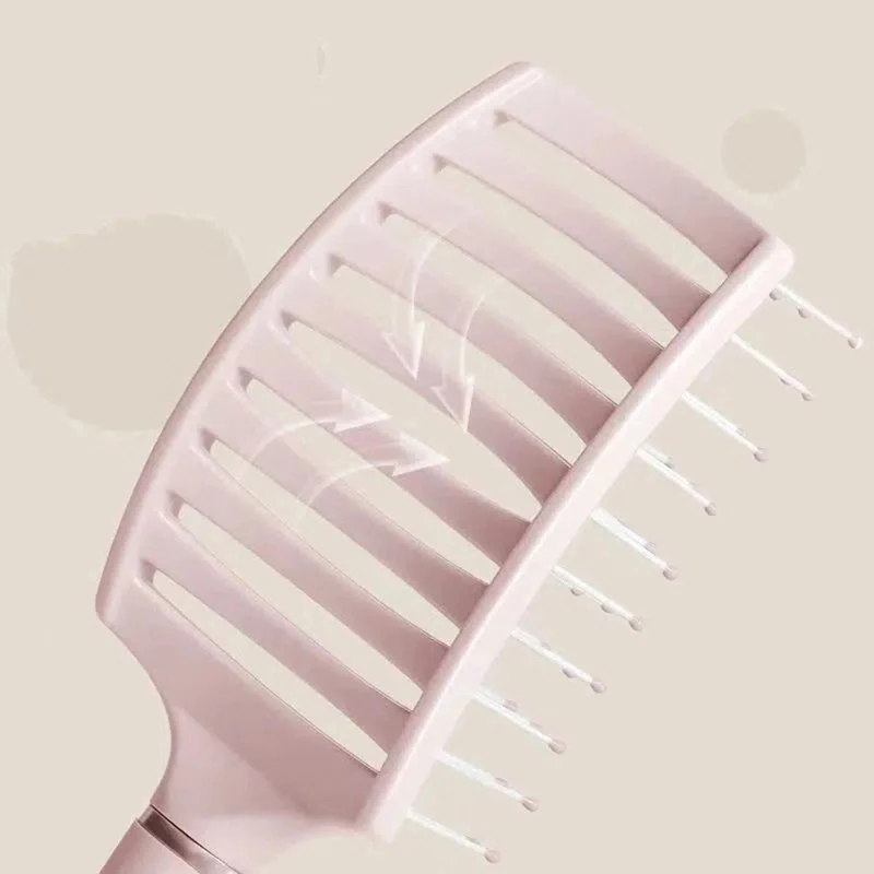 Fluffy Pork Rib Curved High Skull Hair Care Top Big Bend Comb Female and Male Curly Hair Hairdressing Wide Teeth Smooth Hair Mas