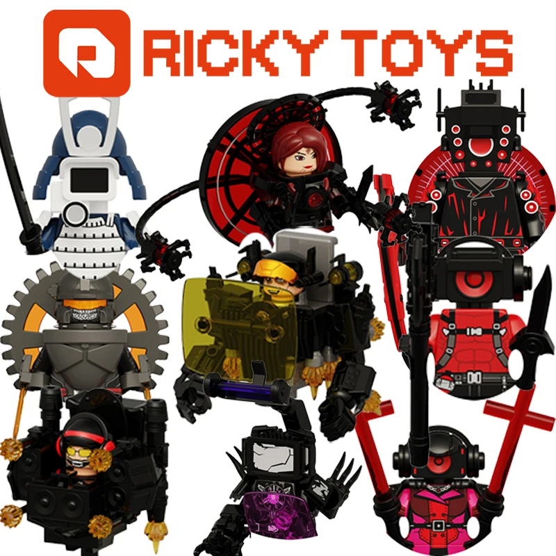 

RICKY TOYS Female Voice Person Bricks Titan TV Man For Toys Gifts Mini Action Figures Children Building Blocks For Party Gifts