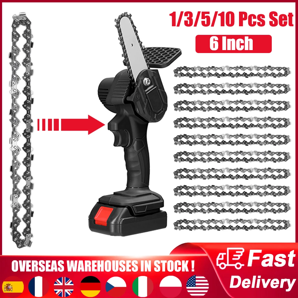 6Inch 1/4 Mini Electric Chainsaw Chain Electric Chainsaws Accessory Replacement Electric Chain Saw Steel Chains