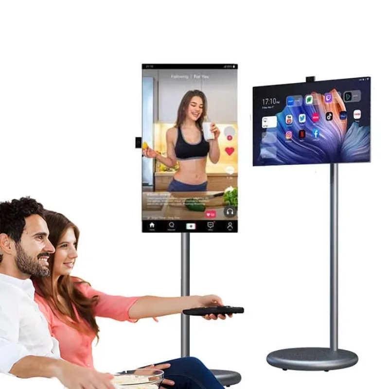 

Custom 32-Inch TV Smart Android Portable LCD Advertising Monitor Incell Touch Screen Modern Kids Tablet Pc Follow Me Stand TV.