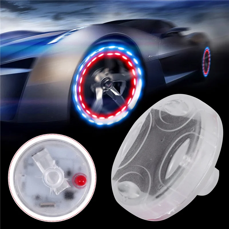 A40Z-4Pcs Solar Car Tire Wheel Lights LED Tire Air Valve Cap Light Motion Sensors Flashing Colorful Gas Nozzle Cap Tire Light