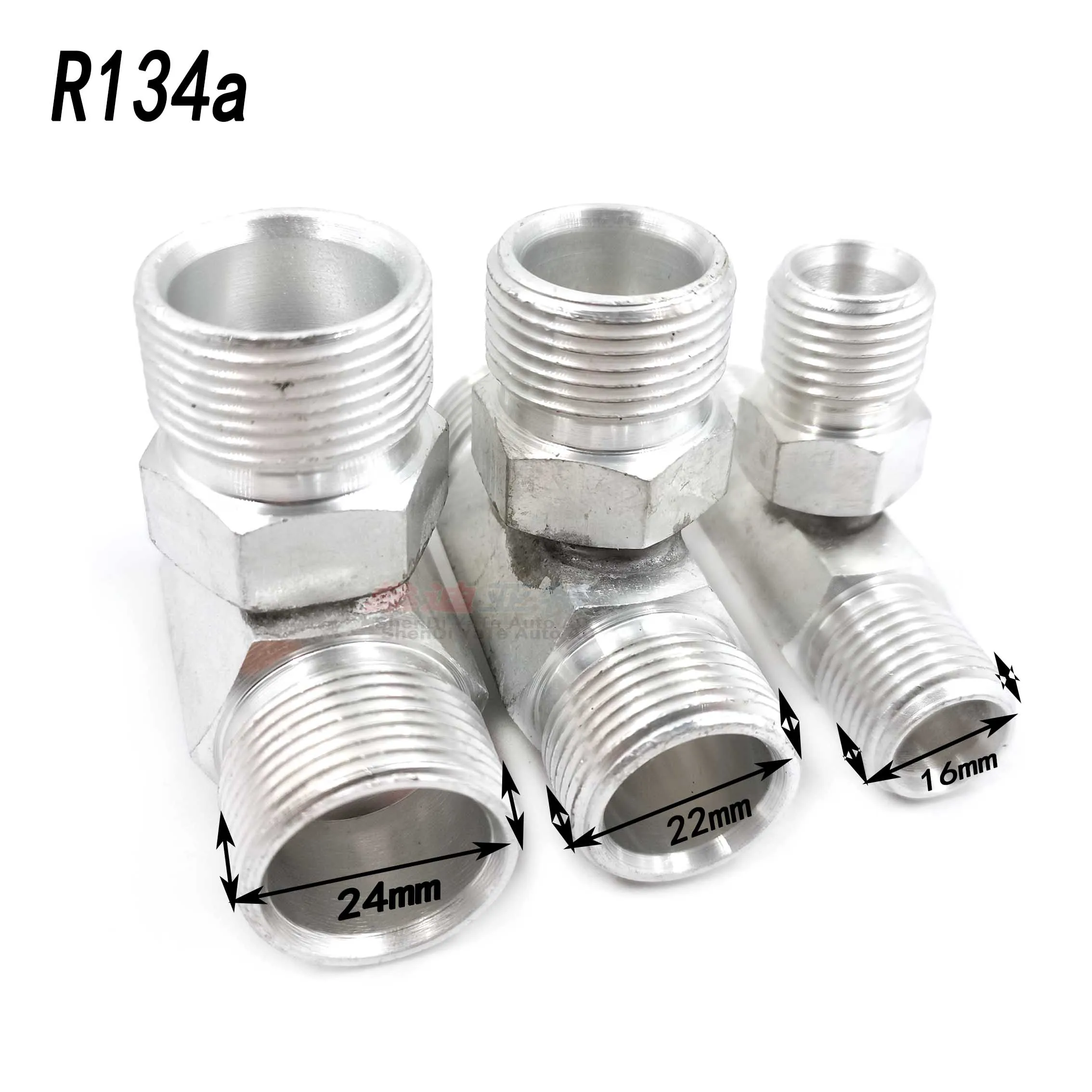 R134a #6 #8 #10 A/C Pipe Hose Connector Fixture Aluminum Kit Outer Silk Tee Joint Clamp