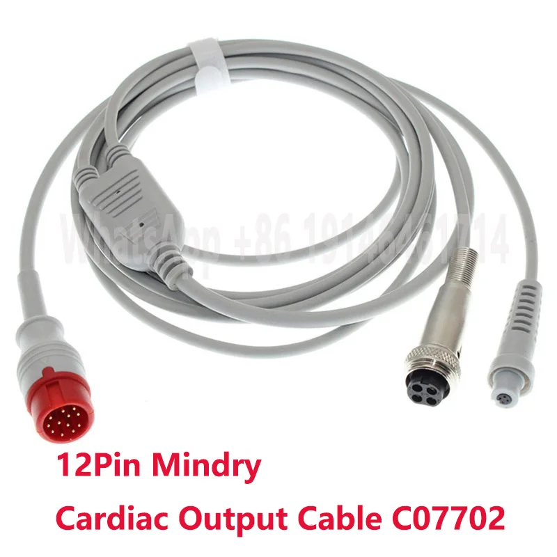 

Compatible With 12Pin Mindry Cardiac Output Cable C07702,For DPM 6/7 Passport 8/12/12M/17M BeneView T8/T5/Ti Patient Monitor.